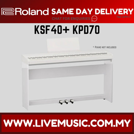 Roland KPD-70 + KSF-40 Original Stand Design for FP-40 Digital Piano - White (KPD70/KSF40/FP40)