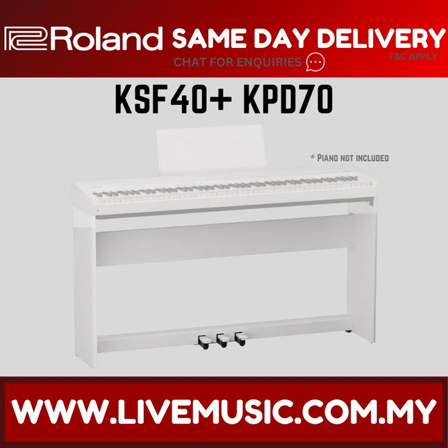 Roland KPD-70 + KSF-40 Original Stand Design for FP-40 Digital Piano - White (KPD70/KSF40/FP40)