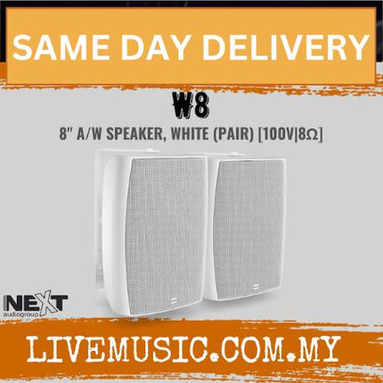 Next Audio W8 8" a/w Speaker, White - Pair ( W-8 / W 8 )