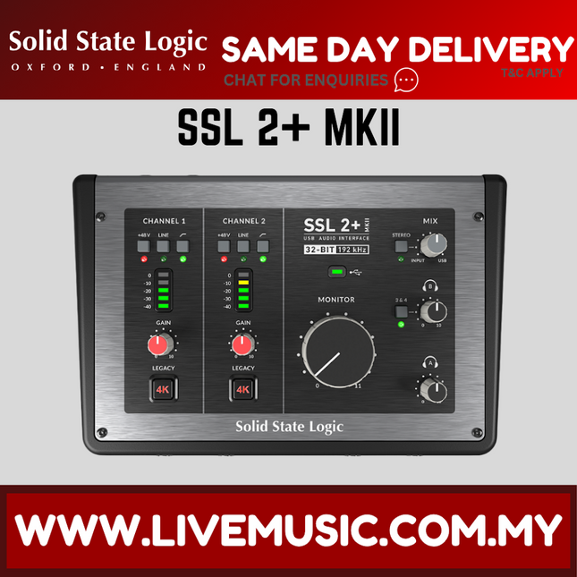 Solid State Logic SSL2+ MKII 2 x 4 USB-C Audio Interface ( SSL 2+ / SSL-2+ / MK2 )