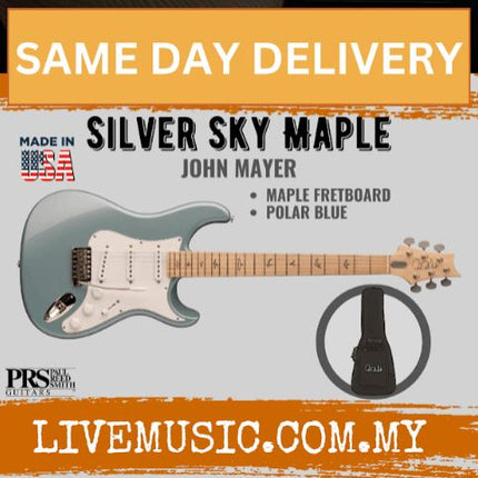 PRS John Mayer Silver Sky Maple Electric Guitar w/Bag-Polar Blue