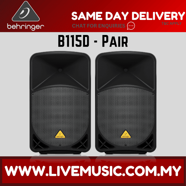 Behringer Eurolive B115D 1000-Watt 15" Powered Speaker w/Wireless Mic, Speaker Stand and Cable - Pair ( B-115D / B 115D )