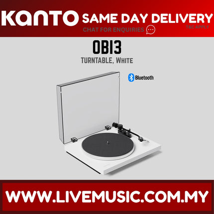 Kanto OBI3 Turntable with Bluetooth and Phono Preamp - White ( OBI 3 OBI-3 )