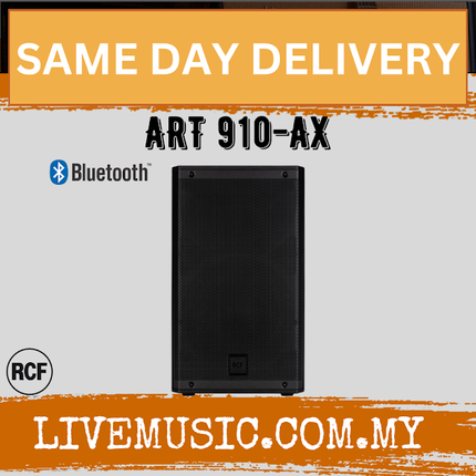 RCF ART 910-AX 2100W 10-inch Powered Bluetooth Speaker w/ Speaker Stand And Cable - Each / Pair ( ART910AX / ART 910AX )