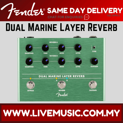Fender Dual Marine Layer Reverb Guitar Effects Pedal