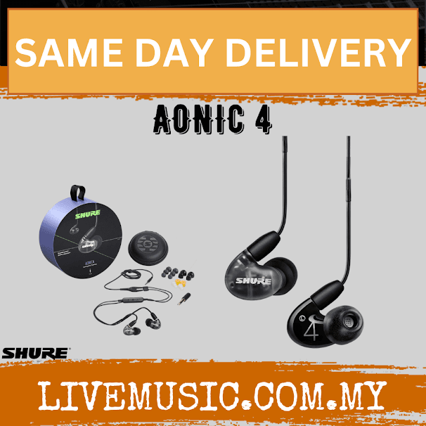 Shure AONIC 4 Sound Isolating Earphones - Black (SE42HYW+UNI/AONIC4)