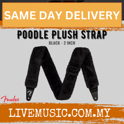 Fender Poodle Plush Guitar Strap, Black