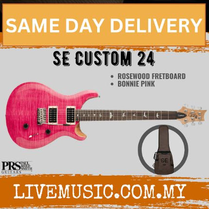 PRS SE Custom 24 Electric Guitar with Bag - Bonnie Pink