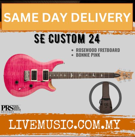 PRS SE Custom 24 Electric Guitar with Bag - Bonnie Pink