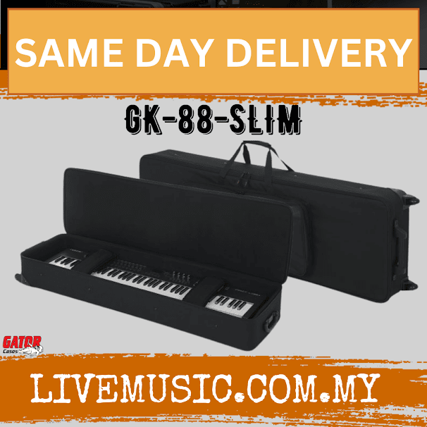 Gator GK-88-SLIM Semi-Rigid Lightweight 88 Key Slim Keyboard Case (GK88Slim/GK88/GK-88)