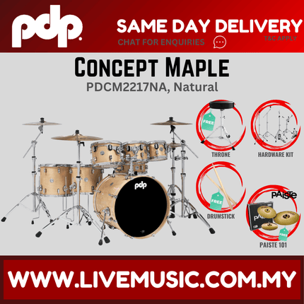 PDP by DW CM7 Concept Maple Shell Pack - 7-piece with Paiste 101 Cymbals - (PDCM2217)