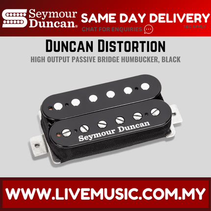 Seymour Duncan 11102-21-B SH-6B Duncan Distortion, High Output Passive Humbucker, 6-string, Bridge, - Black (SH6B)
