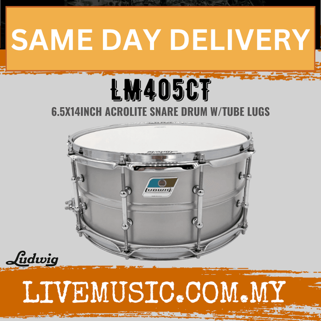 Ludwig LM405CT 6.5x14inch Acrolite Snare Drum w/Tube Lugs