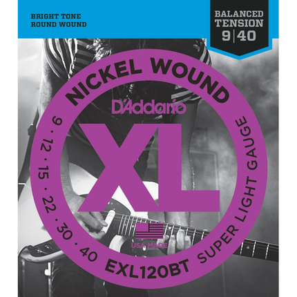 D'Addario EXL120BT Nickel Wound Electric Strings -.009-.040 Balanced Tension Super Light (DADDARIO)