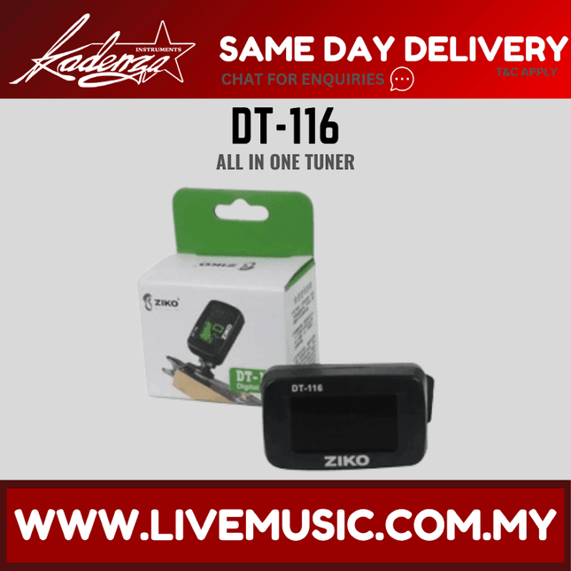 Kadenza DT-116 Ziko Clip on Chromatic Tuner for Acoustic, Electric, Bass, Violin and Ukelele ( DT116 LMC )