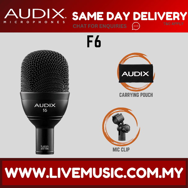 Audix F6 Hypercardioid Dynamic Kick Drum Microphone ( F-6 / F 6 )