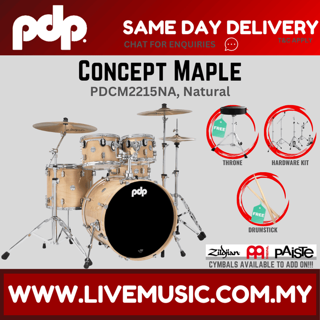 PDP By DW CM5 Concept Maple Shell Pack - 5-Piece Without Cymbal Set ( PDCM2215 )