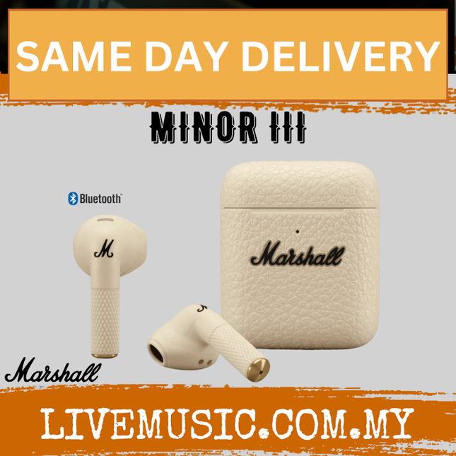 Marshall CE Minor III True Wireless Headphone - Black / Burgundy / Cream ( MINORIII / MINOR-III )