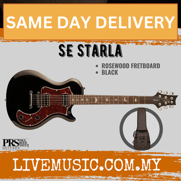 PRS SE Starla Electric Guitar with Bag - Black / Powder Blue
