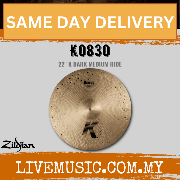 Zildjian 22" K Series Zildjian Dark Medium Ride Cymbal (K0830)
