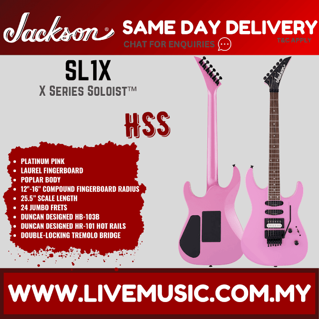 Jackson X Series Soloist SL1X Electric Guitar, Laurel FB, Platinum Pink