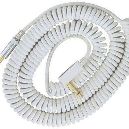 Vox VCC90WH VCC Vintage Straight to Right Angle Coiled Cable - White (VCC 90/VCC-90)