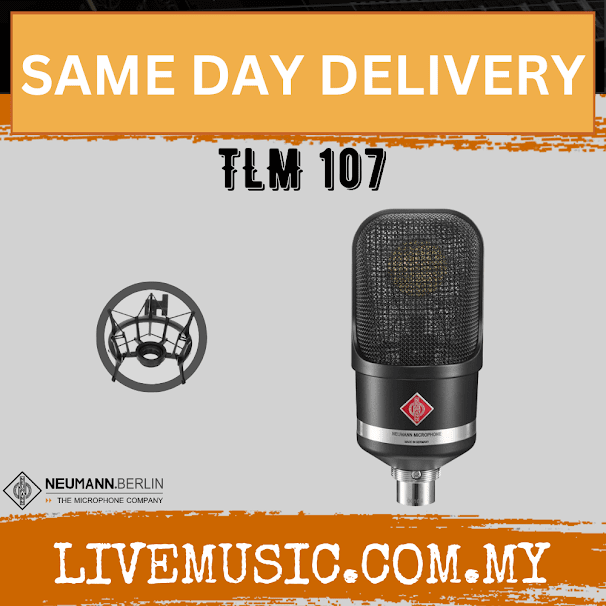 Neumann TLM 107 Large-diaphragm Condenser Microphone - Matte Black/Nickle ( TLM107 / TLM-107 )