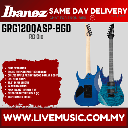 IBANEZ GRG120QASP-BGD ELECTRIC GUITAR, BLUE GRADATION ( GRG120QASP BGD / GRG120QASPBGD )