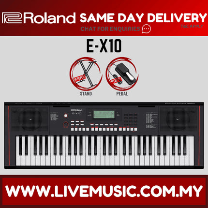 Roland E-X10 Portable Keyboard With Keyboard Stand, Damper Pedal And Adapter ( EX10 / E X10 )