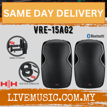HH Electronic Vector by HH VRE-15AG2 800w Active PA Speaker With Speaker Stand And Cable ( VRE15AG2 / VRE 15AG2 )