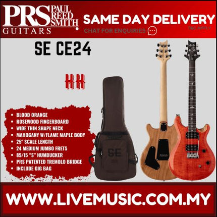 PRS SE CE24 Electric Guitar w/Bag, Blood Orange