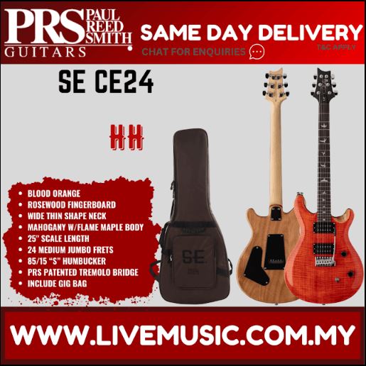 PRS SE CE24 Electric Guitar w/Bag, Blood Orange