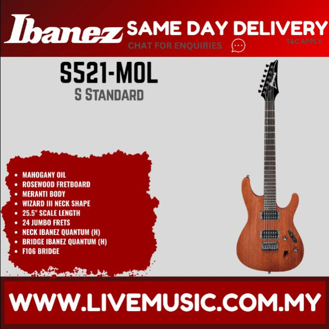 Ibanez S521 S Standard Series Electric Guitar, Mahogany Oil (S 521 / S-521)