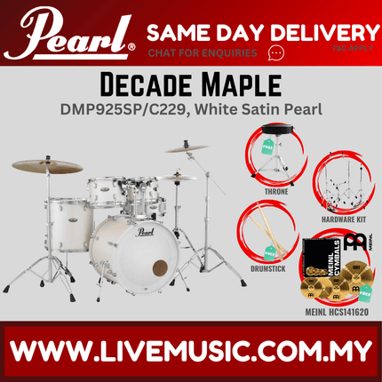 Pearl Decade Maple DMP925SP/C 5-Piece Drum Set with Meinl HCS141620 Cymbals Set and Hardware
