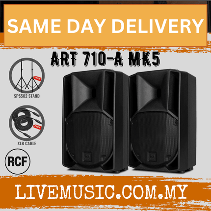 RCF ART 710-A MK5 10" 1400W 2-way Active Powered Speaker w/Speaker Stand - Each / Pair ( ART710A / ART710 / MK5 )
