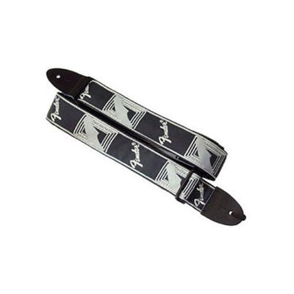 Fender 2 Inch Monogrammed Strap, Black/Light Grey/Dark Grey