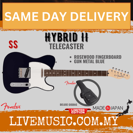 Fender Japan Hybrid II Telecaster Electric Guitar, RW Fretboard - Gun Metal Blue
