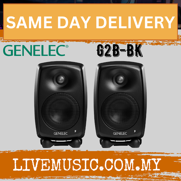 Genelec G Two 2-Way Powered Bookshelf Speaker, Black/White/Raw - Pair (G2B G 2B)