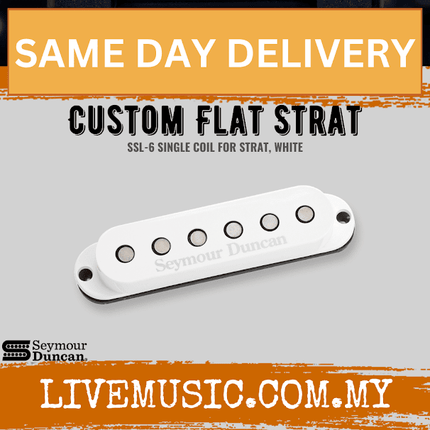 Seymour Duncan SSL 6 Custom Flat Pickup For Strat - White (SSL-6)