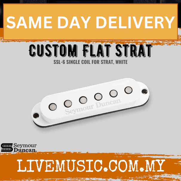 Seymour Duncan SSL 6 Custom Flat Pickup For Strat - White (SSL-6)