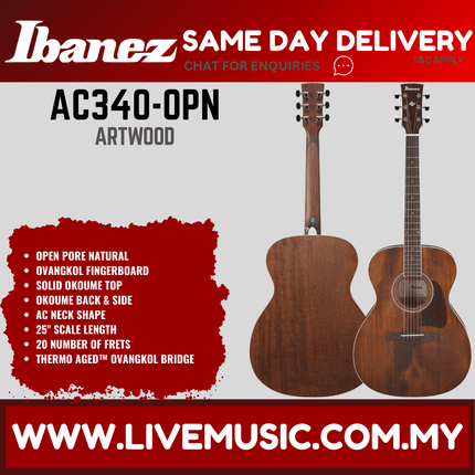 Ibanez AC340-OPN Artwood Series Acoustic Guitar - Open Pore Natural ( AC340 OPN / AC340OPN )