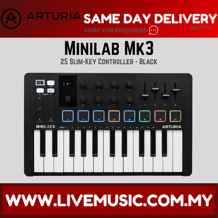 Arturia Minilab 3 25-Key Midi Controller - Black (Minilab MK3 / Minilab3)
