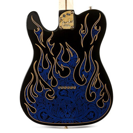 Fender James Burton Telecaster Electric Guitar Maple Fretboard with Deluxe Hardshell Case - Blue Paisley Flames