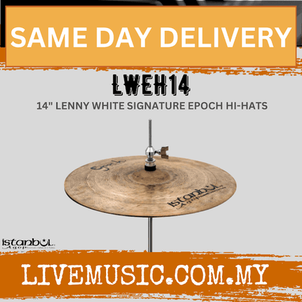 14-inch Istanbul Agop Lenny White Epoch hi-hats cymbals with stand