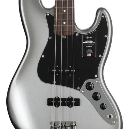 Fender American Professional II Jazz Bass Electric Guitar, Rosewood Fretboard - Mercury