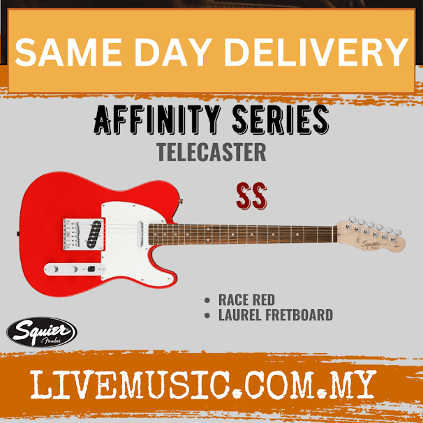 Squier Affinity Telecaster Electric Guitar, Laurel FB, Race Red