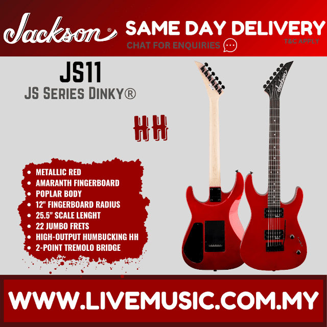 Jackson JS-11 Dinky - Electric Guitar, Amaranth Fretboard - Metallic Red (JS11/JS 11)