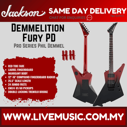 Jackson Pro Series Signature Phil Demmel, Demmelition Fury Electric Guitar - Red Tide Fade