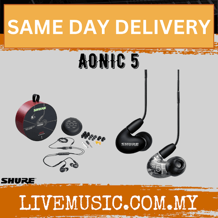 Shure AONIC 5 Sound Isolating Earphones - Black ( SE53BABK+UNI / AONIC5 )