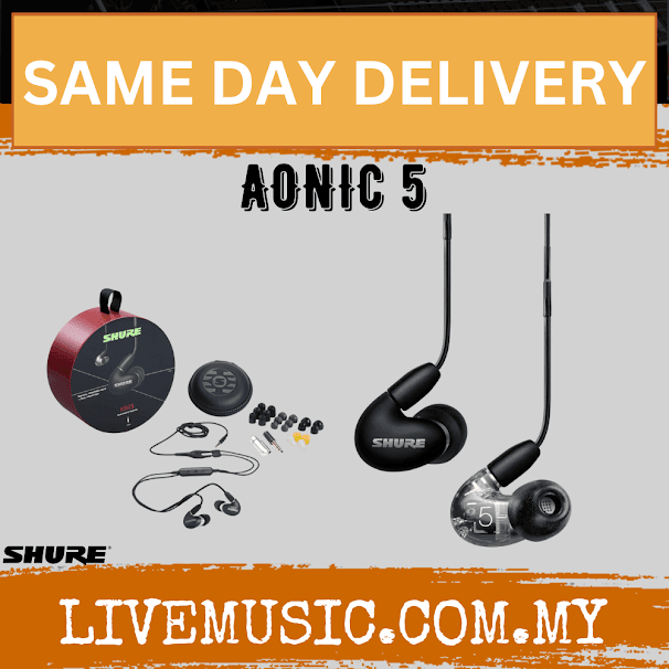 Shure AONIC 5 Sound Isolating Earphones - Black / Clear / Red ( SE53BABK+UNI / AONIC5 )